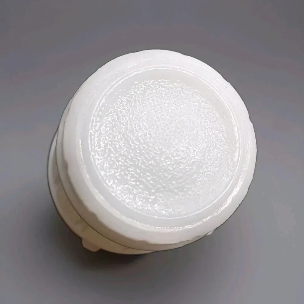 Opal 50's Vintage White Milk Glass Wood Pattern Water Bucket Pail Single Ashtray